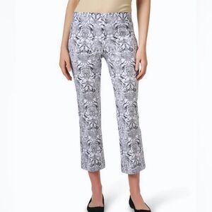 Elliott Lauren Printmaker Pants NWT Pull-On Cropped Paisley Black/White Size 2